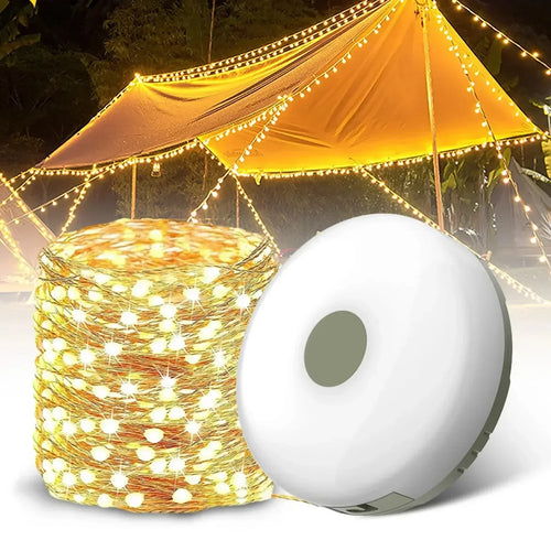 USB Rechargeable Camping String Lights – Warm & Decorative