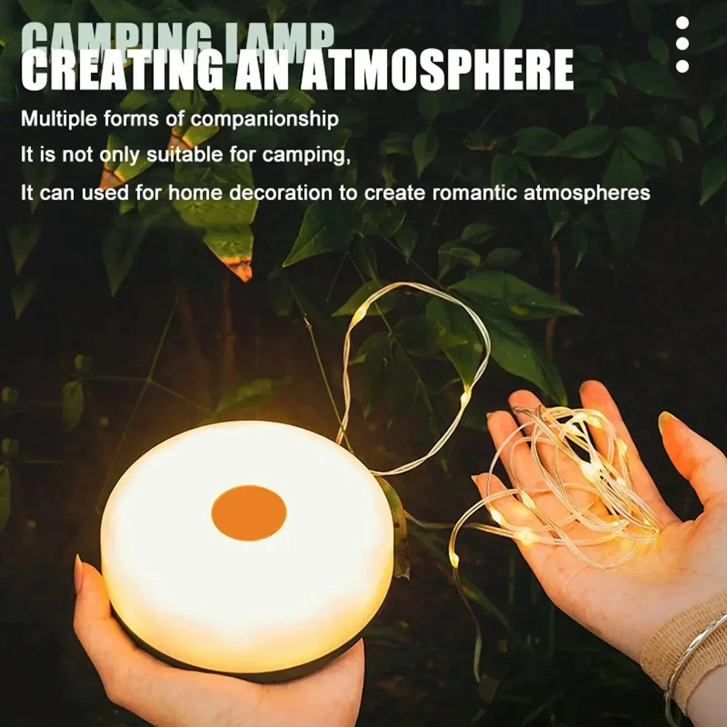 USB Rechargeable Camping String Lights – Warm & Decorative
