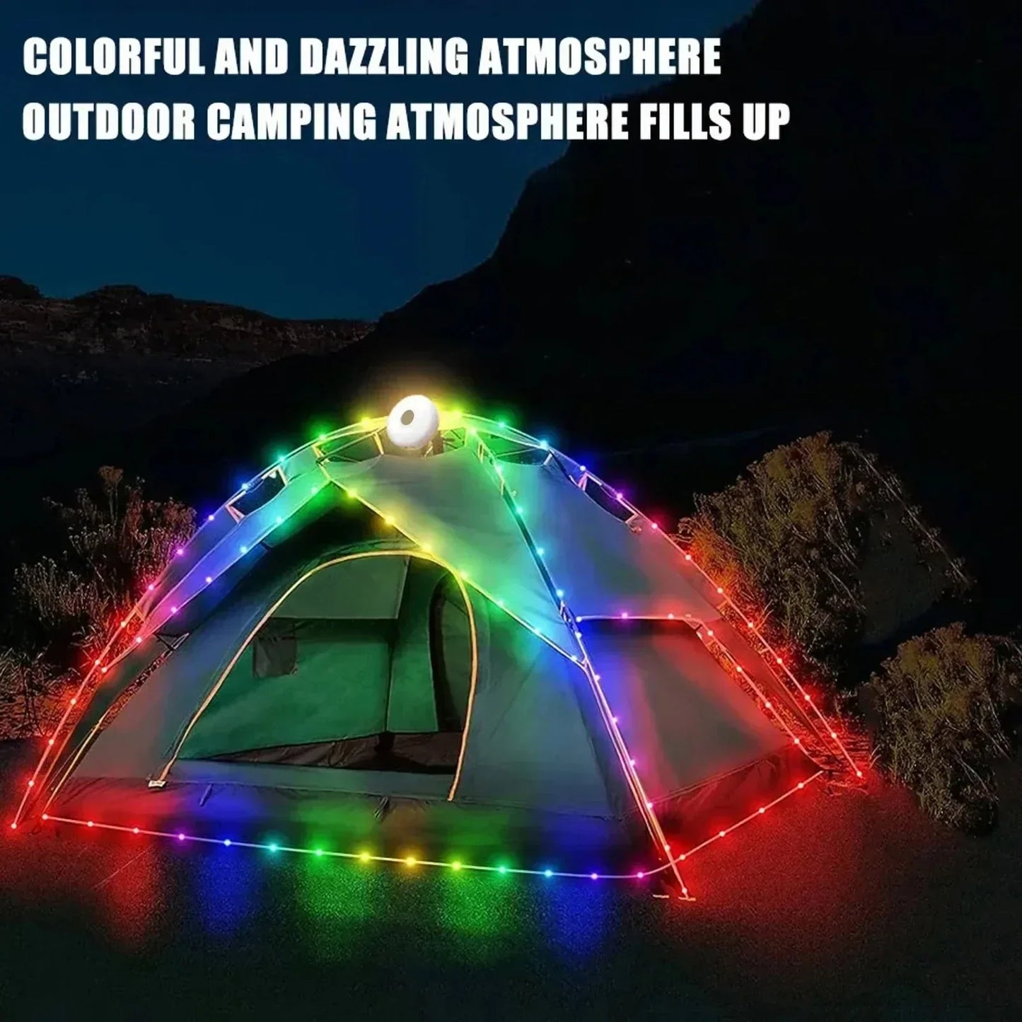 USB Rechargeable Camping String Lights – Warm & Decorative